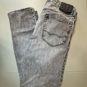 American Eagle Faded‎ Black Distressed Straight Leg Denim Jeans Men's Size 32x32